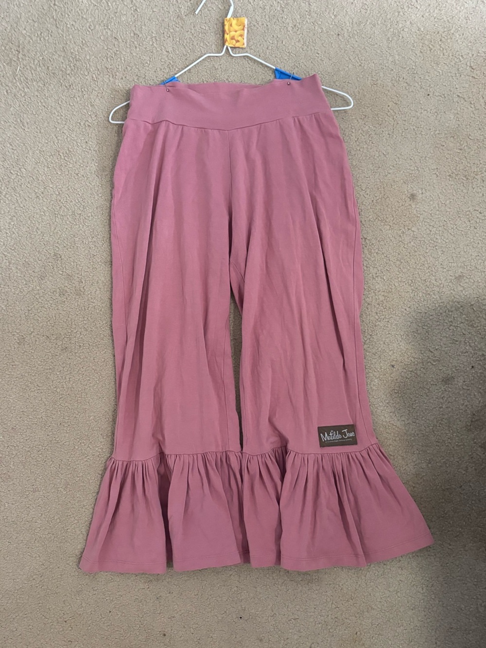 Matilda Jane Dusty Rose Ruffle Hem Wide Leg Pants